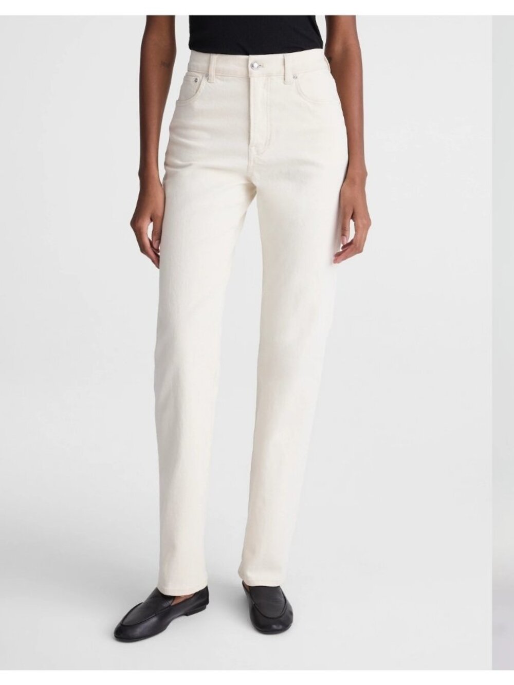 NWT Madewell 28x33 Tall The Longline Straight Jeans Vintage Canvas Off White - Picture 2 of 12